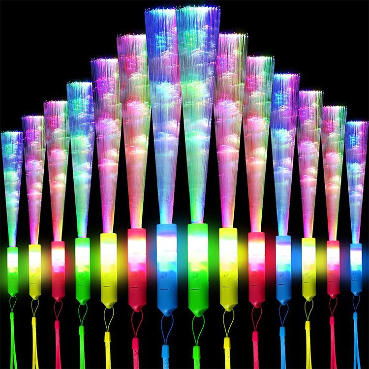 Colored Fiber Optic Fluorescent Stick LED Bar Birthday Party Gift Props Luminous Rod Concert Enent Fiber Optic Rod