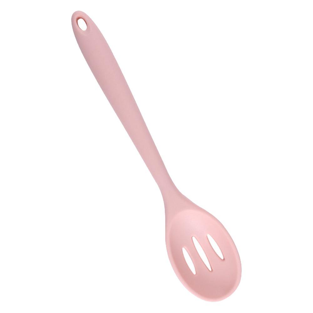 2Pcs Hollow Draining Hole Strainer Spoon Silicone Skimmer Protect Cookware Non Stick Spoon Kitchen