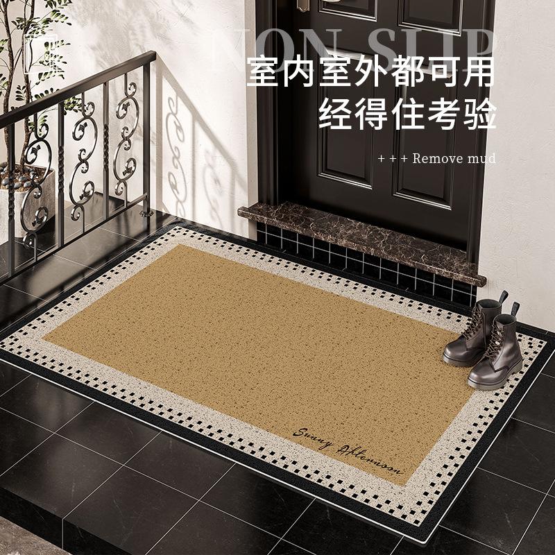 Simple Wind Entry Silk Ring Floor Mat Entering The Door Rubbing Soil Silk Ring Door Mat Rectangular Porch Full Of Non-Slip Foot Mats For Home Use