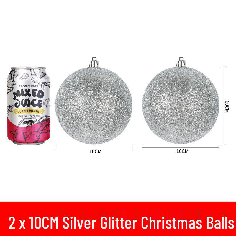 Silver Glitter Christmas Hanging Ornaments: Shiny Plastic Balls 6-30CM for Festive Decorations