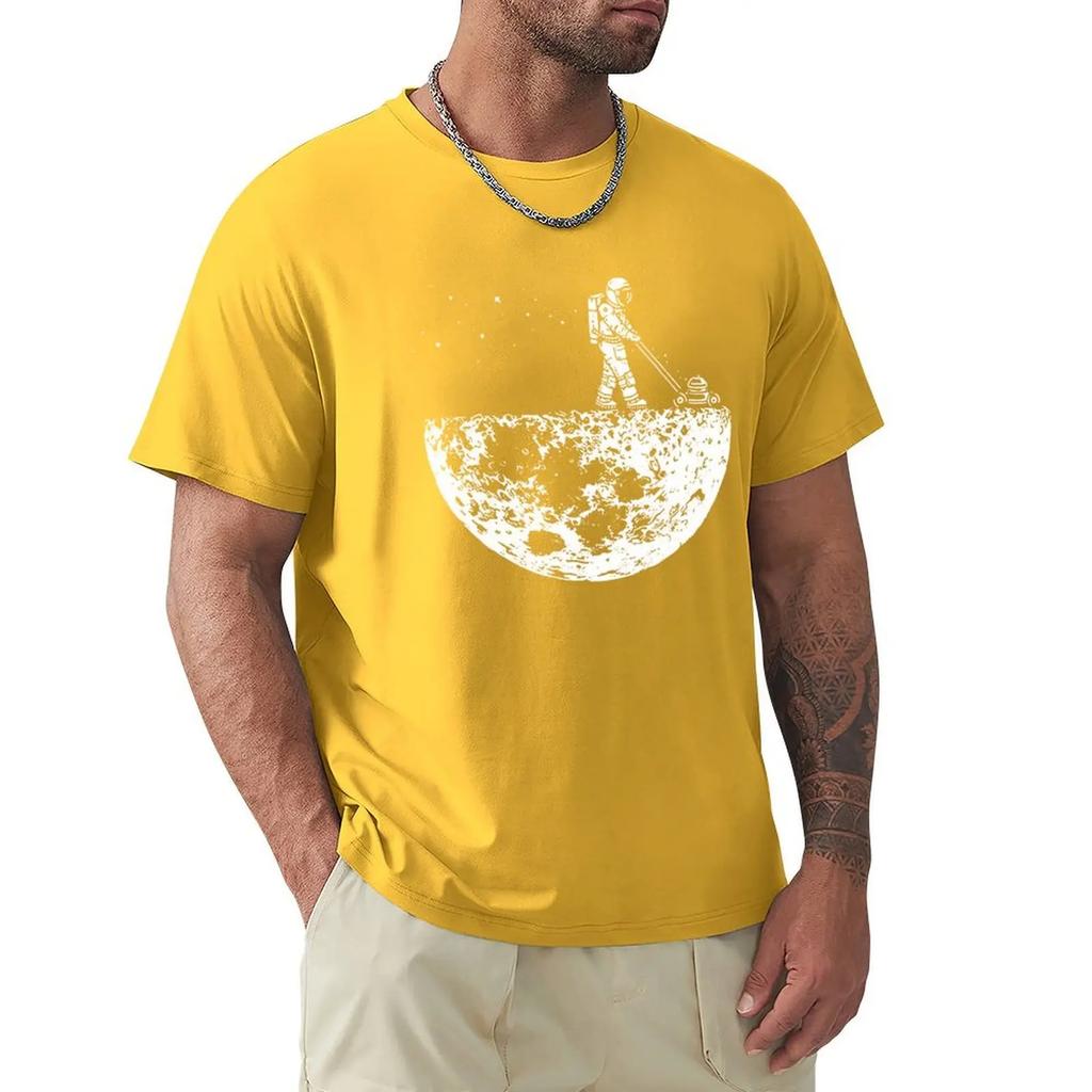 Astronauten schätzen die Mondumgebung Lustiger Druck T-Shirts Herren Locker Übergroße Kleidung Baumwolle Sommer Weiches T-Shirt Hip Hop T-Shirts