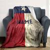 Texas Flag Design With 'Name' Text Overlay Throw Personalized Blanket Personalized Name Warmthful Decor Versatile For Sofa Couch Office Bed Picnics