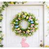 Easter Eggs Artificial Flower Wreath Easter Wreath Wall Hanging Decoration for Front Door Porch Mantels Home Decoration