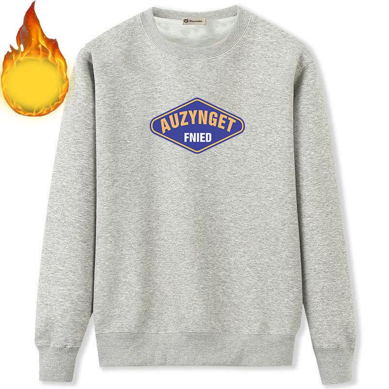 Winter Plus Velvet Padded Round Neck Sweater Men All-match Loose Casual Sweater Bottoming Shirt