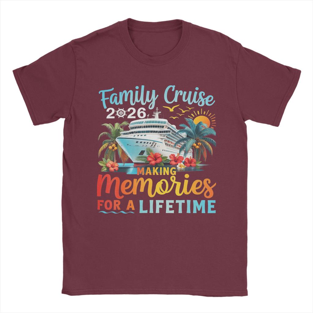 Unisex T-Shirts Familienkreuzfahrt 2026 Familienkreuzfahrt Urlaub Sommerparty Lustiges Baumwoll-T-Shirt Kurzarm T-Shirts Kleidung