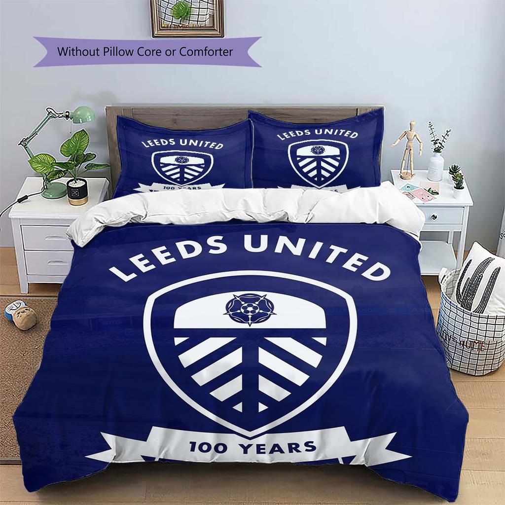 Leeds United Custom Name Pattern Bedding,Quilt Set Quilt Cover Pillowcase Home Birthday Gift(1 * duvet cover + 2 * pillowcase, without core)