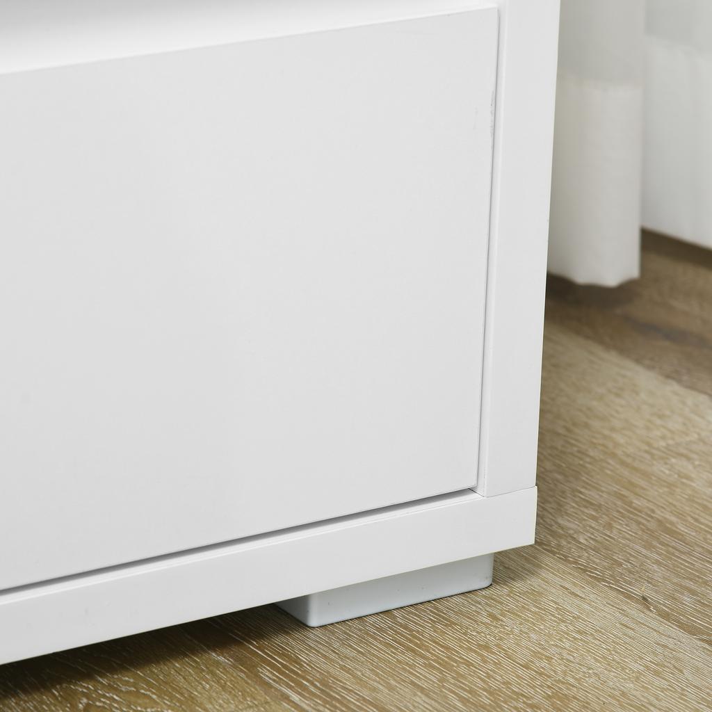 Chest of 3 Drawers Bedroom Dresser without Handles Drawer Unit for Living Room Office Modern Style 70x37x75 cm White