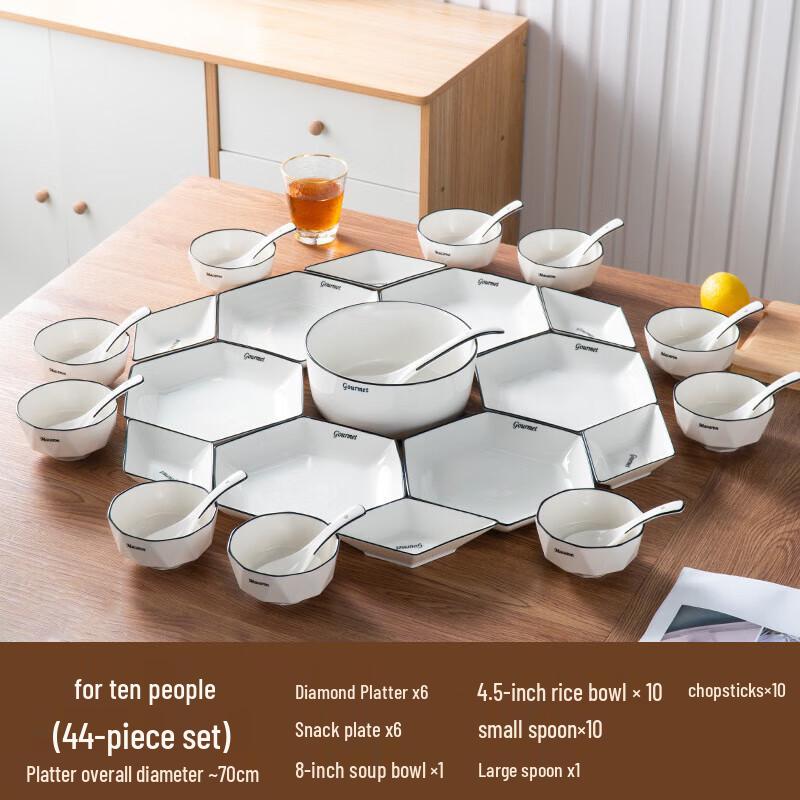 Xiyao Black Line Ceramic Dinnerware Set