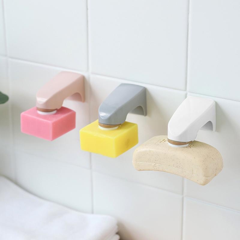 Dispenser di Sapone Magnetico Senza Foratura Scatola per Sapone Drenante, Ventosa Creativa per Casa Supporto per Sapone da Parete per Bagno
