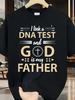 Unisex Christian God Is My Father Dna Graphic Crew Neck Tee Faith Themed Design Suitable For Church Activities Plus Size Available