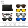 23XXA Gather 6PCS Magnetic Polarized Clip On Sunglasses Women Men Plastic Frame for Night Driving Sunglasses UV400