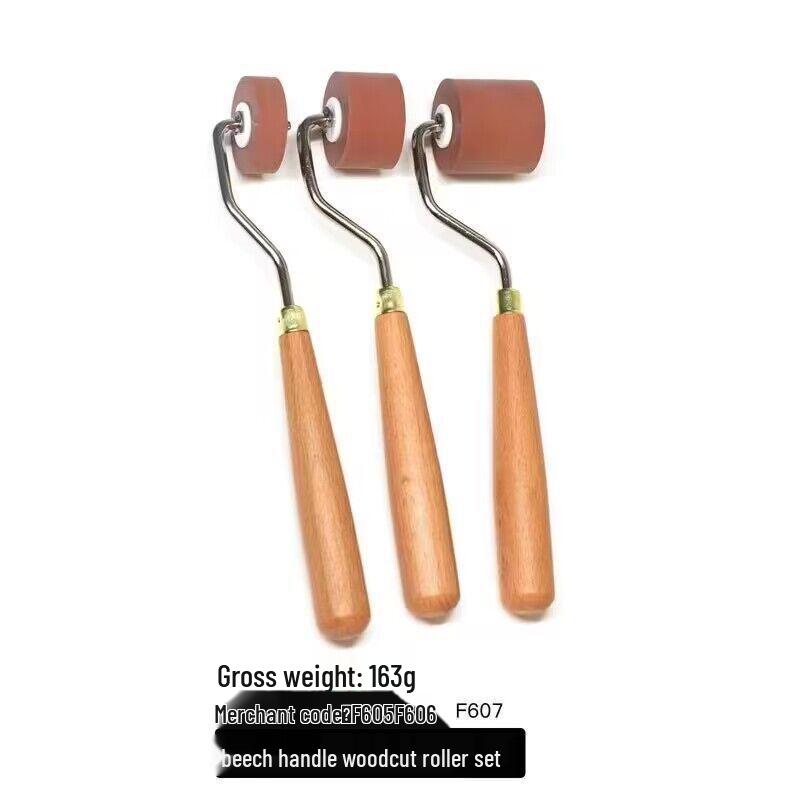 Gumový váleček pro linoryt s dřevěnou rukojetí