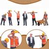 1/24 Construction Site Worker Figures Diorama Characters Collections Birthday Gift Photo Prop Micro