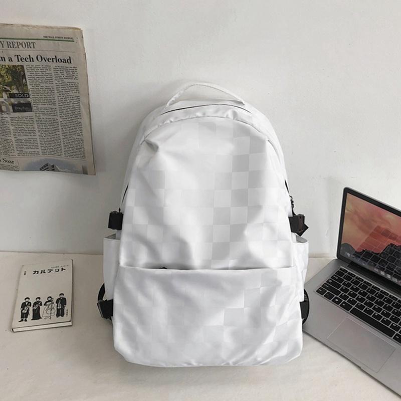 

IELGY Женский рюкзак в корейском стиле с клетчатой текстурой белый