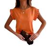 European & American Spring/Summer 2025 Women's Ruffle Round Neck Short-Sleeve Casual Top