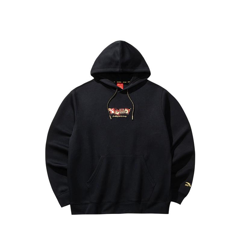 Anta Good Things Happen Series Casual Sports Hoodie Men Hoodies Basic-Black 152518702-3