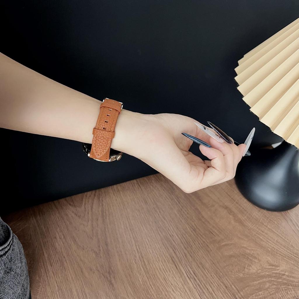 Lychee Grain Leather Strap for Huawei GT5/GT4 41mm Women's Watch, 18MM