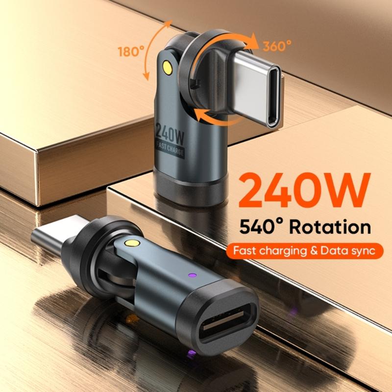 USB C Adapter PD240W Schnellladeanschlüsse 480Mbps Hochgeschwindigkeits-Datenübertragung Kompaktes Platzsparendes Design