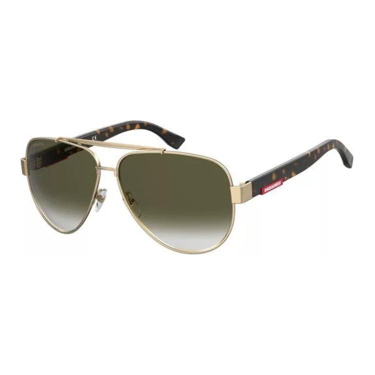 Dsquared2 Mirror Leg Logo Metal Aviator Sunglasses Men sunglasses Gold D20002S0J5G9K62 62,Gold