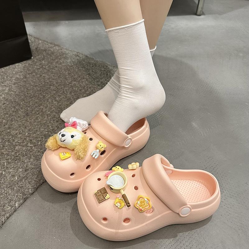 

Наступать в дерьмо не скользко, пляжная сумка на голову, крутые шлепанцы, весенне-летняя новинка, девчачьи милые туфли с дырочками на высокой платформе 40-41 розовый