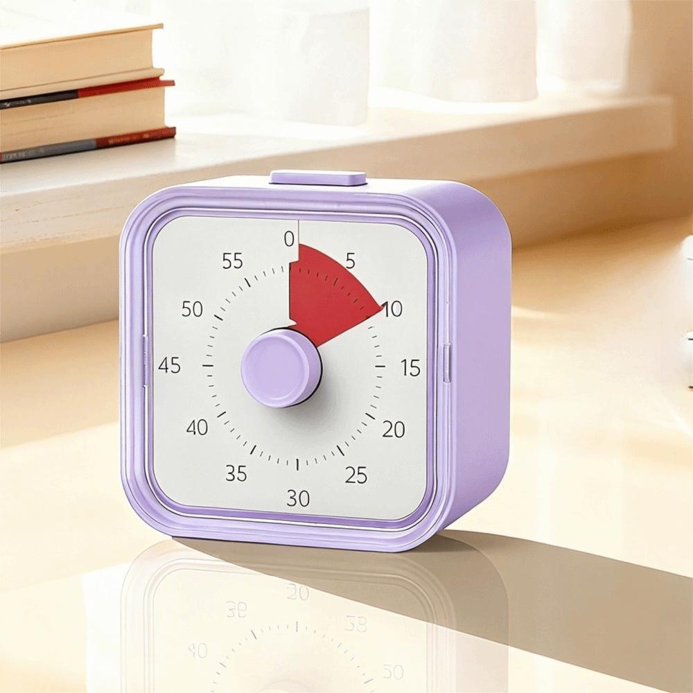 Ultra Silent Countdown Alarm Clock Round/Square Kitchen Timer Cartoon Visual Timer  Indoor