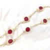 Barzaz Ruby Bracelet with Natural 10K Yellow 9 Stones Stones, Women's, Gold, 10K, 16cm,
