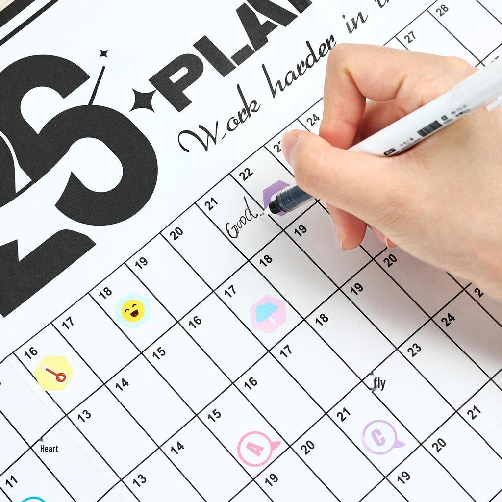 Yuezhen 2026 Year-End Calendar & New Year Wall Sticker Self-Discipline Chart