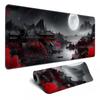 Vintage Japanese Skull Floral Large Mouse Pad Stitched Anti Slip Rubber Base Mat For Gaming Desk Office Pc Keyboard Desktop