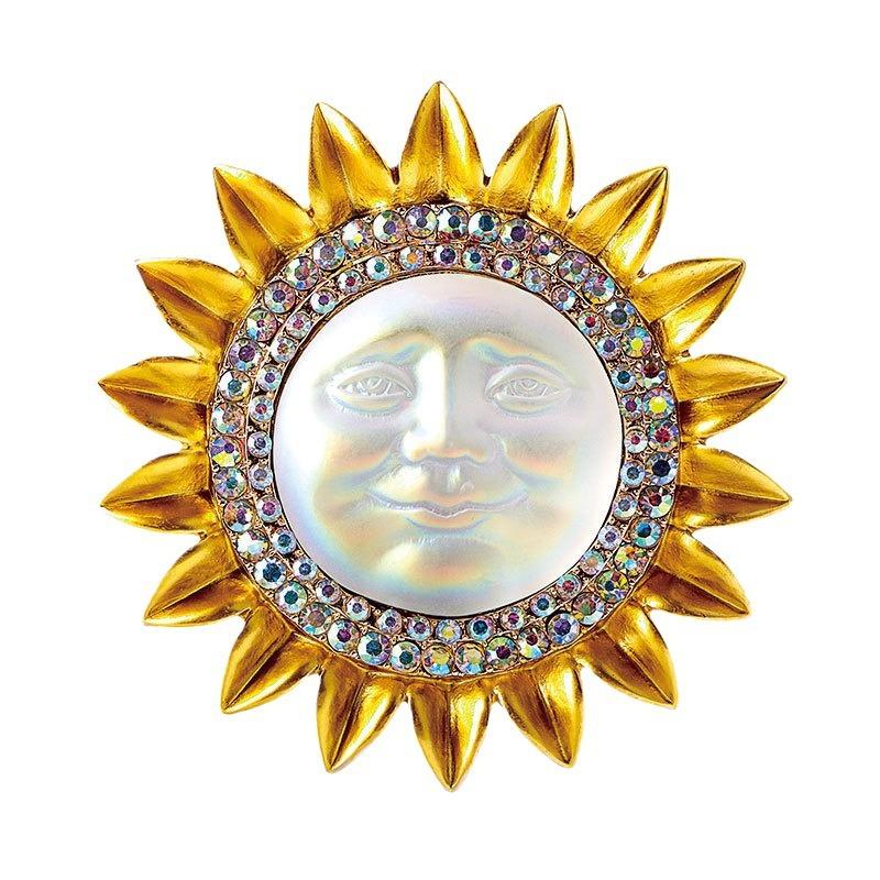 Medieval Vintage Sun Smiley Brooch Baroque Clothing Accessories Sunflower Corsage