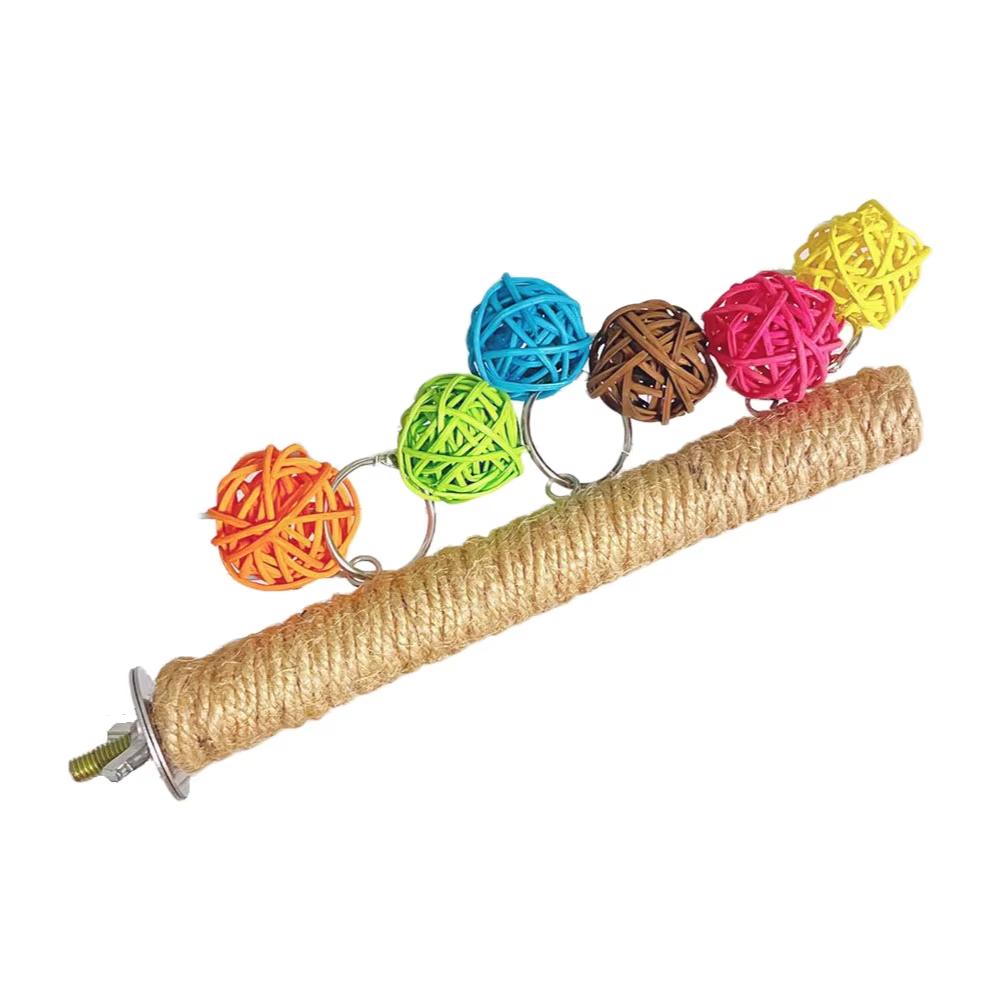 Новая Когтеточка-Веревка для Попугая, Жердочка, Цветной Шарик, Игрушка-Жевалка, Аксессуары для Клетки, Домашняя Птица
