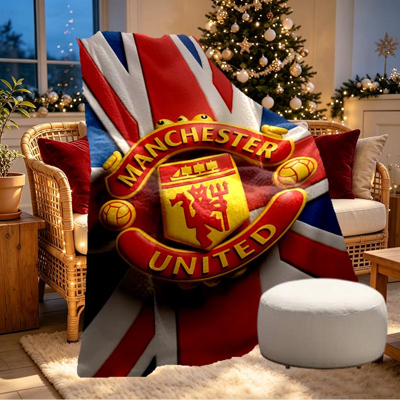 Manchester United F.C Print Blanket - Soft & Comfortable, for Bedroom, Travel, Sofa, Home Decoration - Birthday Christmas Gift for Friend