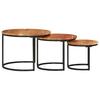  Slotted Tables, 3 Pcs., Solid Acacia Wood