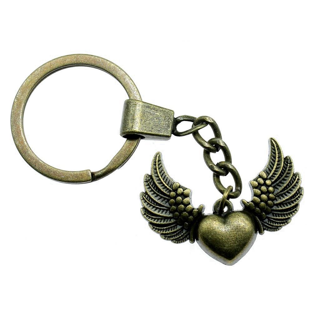 Minimalist Tags Heart Keychain Text Love Theme Key Ring 30mm Ring