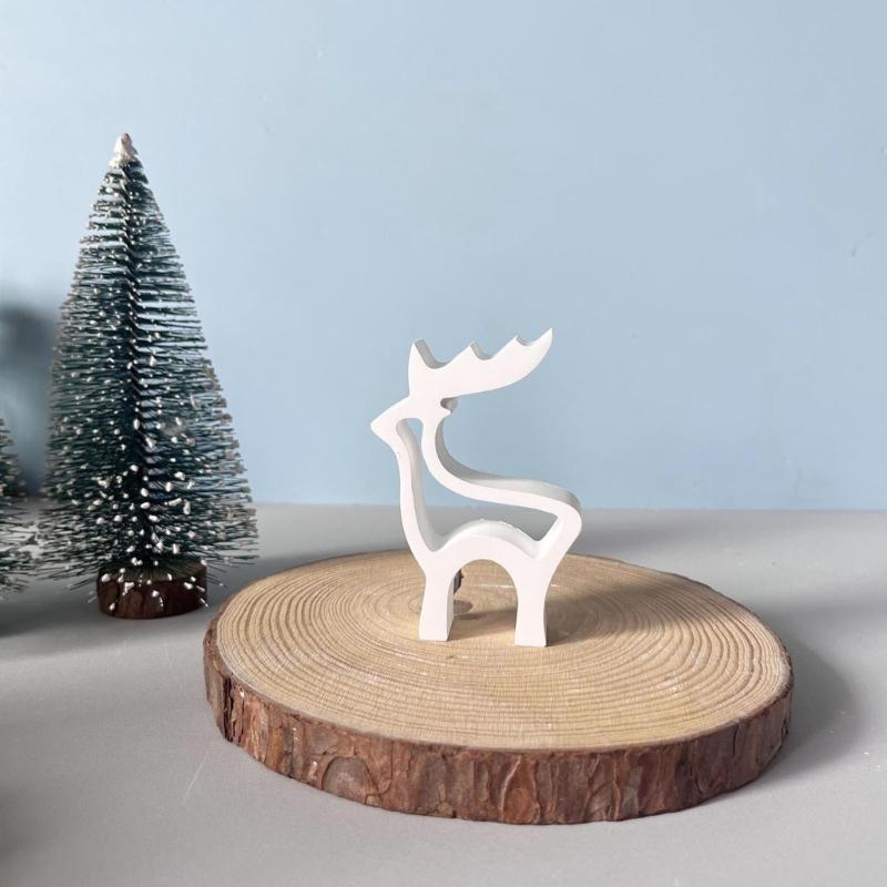 Reindeer Figurine Silicone Mold Christmas Candle Silicone Mould for Epoxy Resin Making Candle Soap Festival Decoration