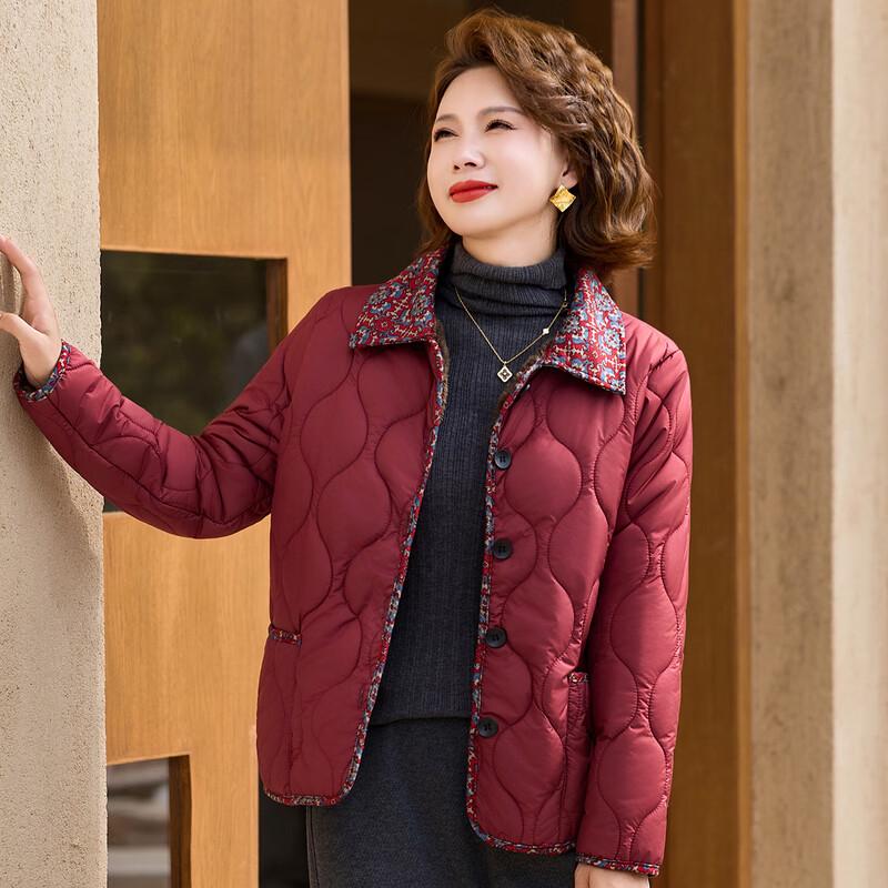 Pasite Women's Padded Printed Lapel Loose Winter Jacket