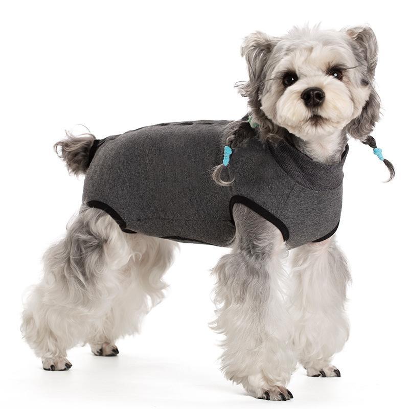 Dog Clothes, Thin Belly Protection Vest, Belly Anti-cool Free Striped Shirt, Back Buttons, Female Dog Sterilization and Weaning