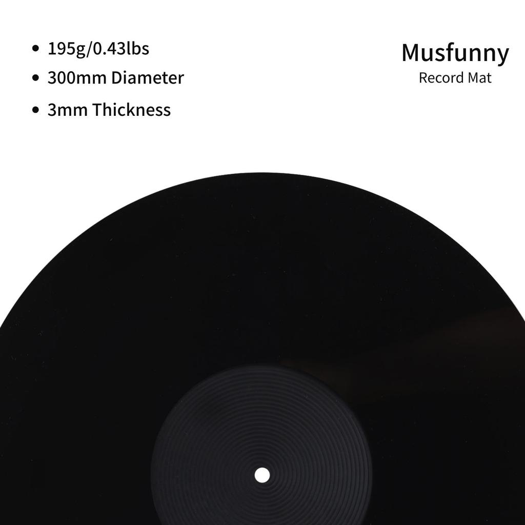 Musfunny Turntable Mat Record Mat Acrylic LP Vinyl Record Mat Reduces Static Electricity Dust Noise Improves Sound Quality Record Platter Slipmat for