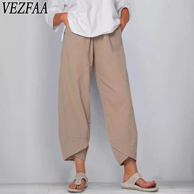 Damenmode, lässig, einfarbig, bedruckt, hohe Taille, Hosen, Hosen und Caprihosen