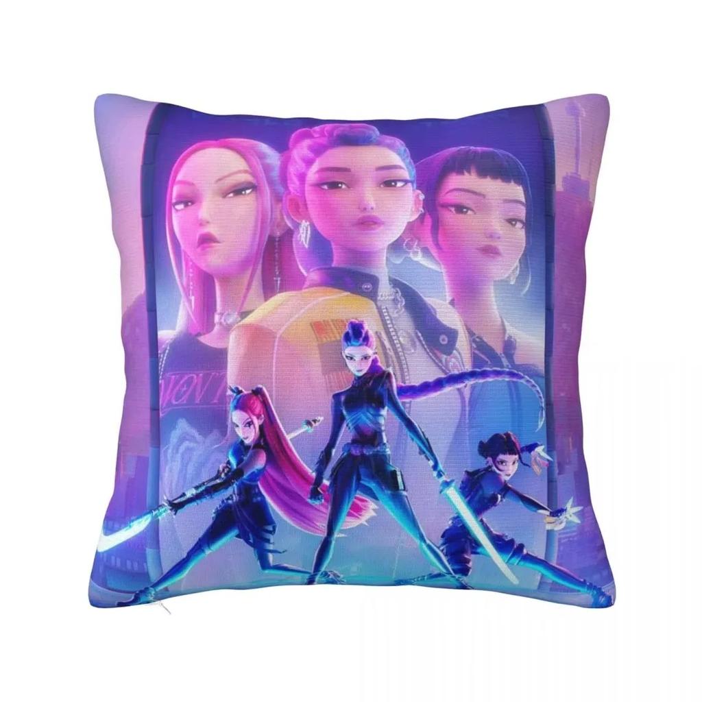 Kpop Demon Hunters Huntrix Pillow Case, Soft Cushion Cover For Home Decor, Anime Printed Pillowcase For Bedroom Sofa Decorations