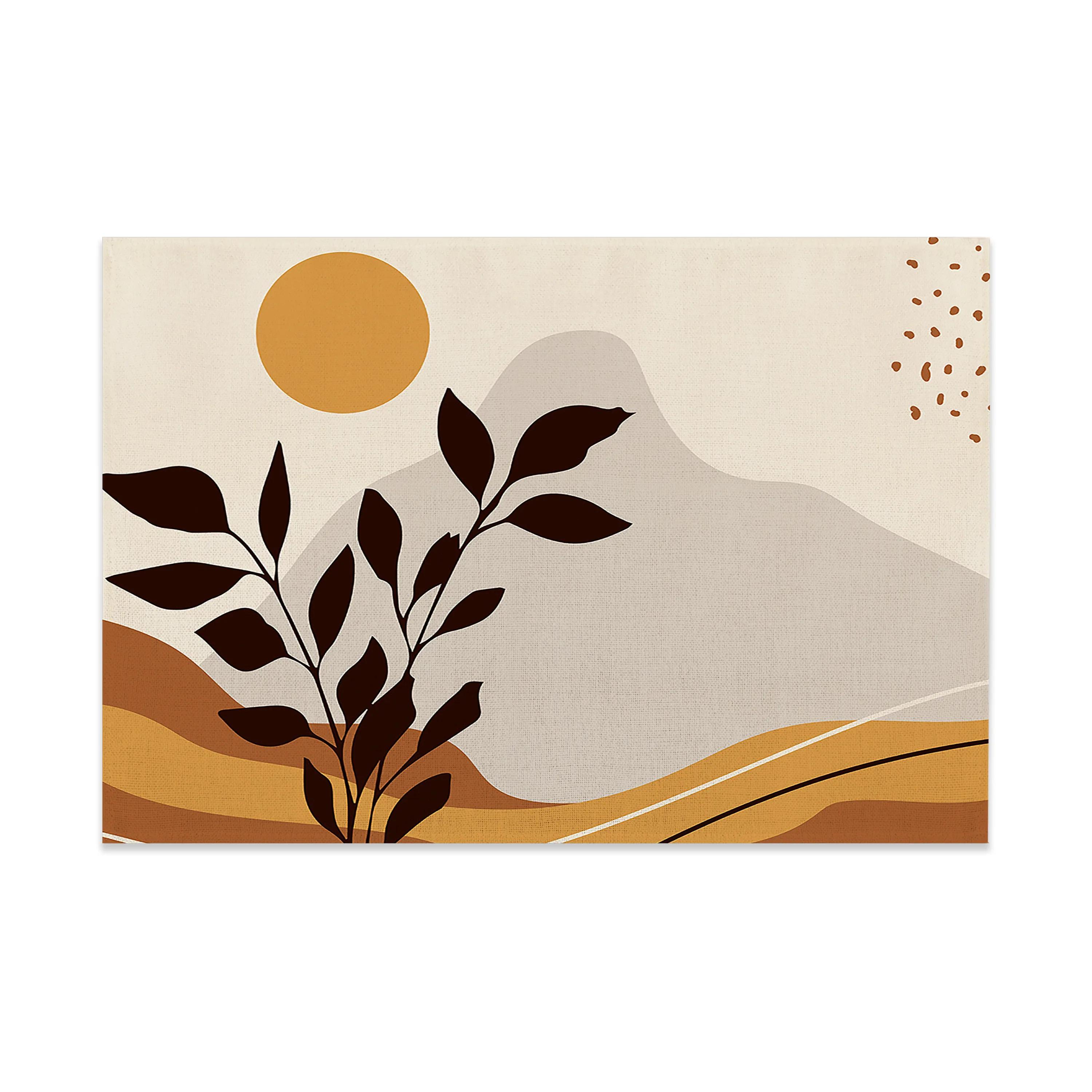 

Leaves Placemats Set Non-Slip Washable Botanical Place Mat for Home Party Dining Tables Wedding Kitchen Banquets Decor 2pcs 30x45cm