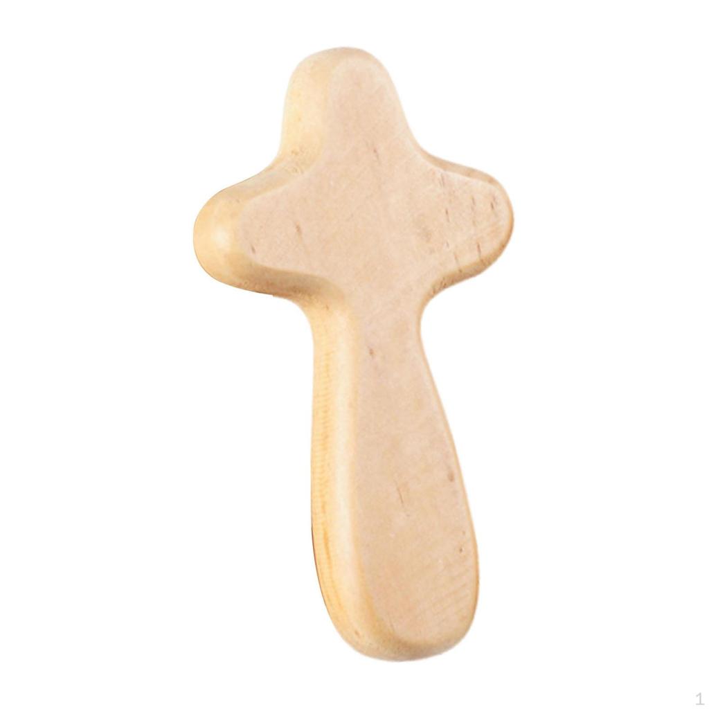 Handheld Wooden Cross Hand Home Palm Size Holding Small Pocket for Christmas