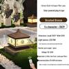 New Chinese Style Solar Powered All-Copper Pillar Lamp