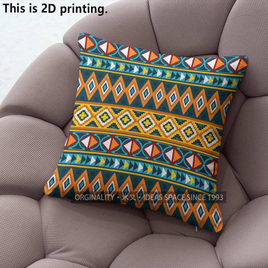 Bohemian Geometric Ethnic Style Pillow Covers Pattern Cushion Cover Suitable For Sofa Bedroom Car Pillow Cover
