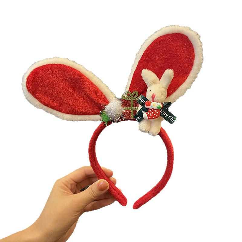 Red Velvet Rabbit Ears Headband for Christmas & New Year Costume
