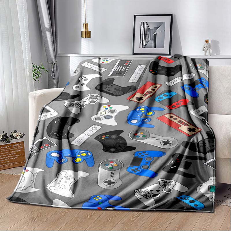 Gaming Flannel Blanket Gamer Gamepad Throw Blanket 3D Print Ultra Soft Home Decor Comfortable Bedding For Sofa Bed Couch Travel