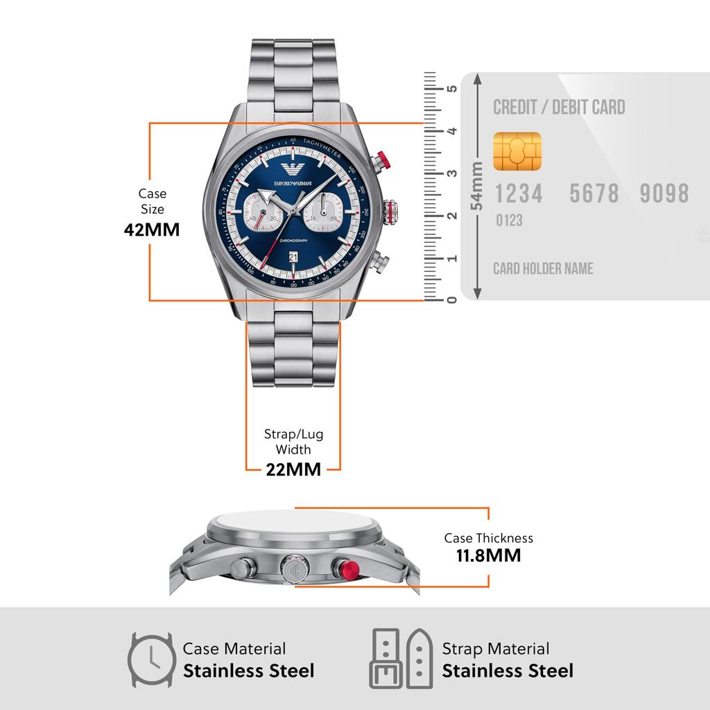 Emporio Armani AR11676 Silver Watch Men's