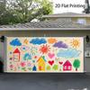 2D Plane, 1 Piece of Colorful Hand-painted Style Garage Door Banner, Suitable for Decoration At the Poolside or In the Garden.