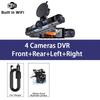 4 Channel 360°Rotate Dash Cam Wifi APP 1920* 1080P HD Car Camera Night Vision Parking Monitor G-Sensor Dashcam Black Box