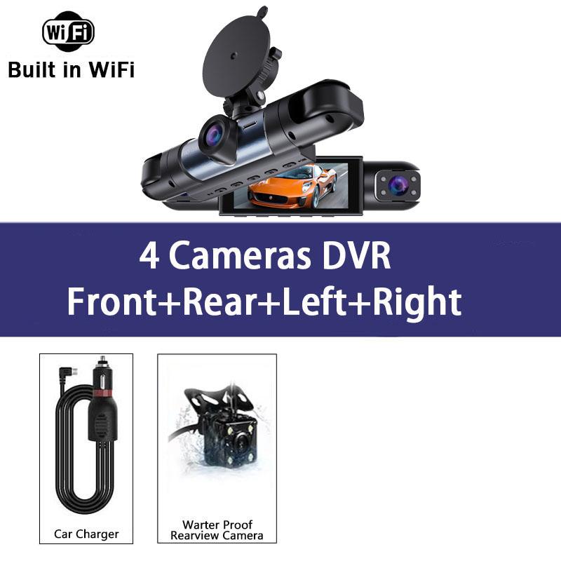 4 Channel 360°Rotate Dash Cam Wifi APP 1920* 1080P HD Car Camera Night Vision Parking Monitor G-Sensor Dashcam Black Box