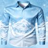 Men Merry Christmas Shirt 3D Santa Claus  Print Long Sleeve Button Down Shirts Men Xmas Holiday Party Casual Tops